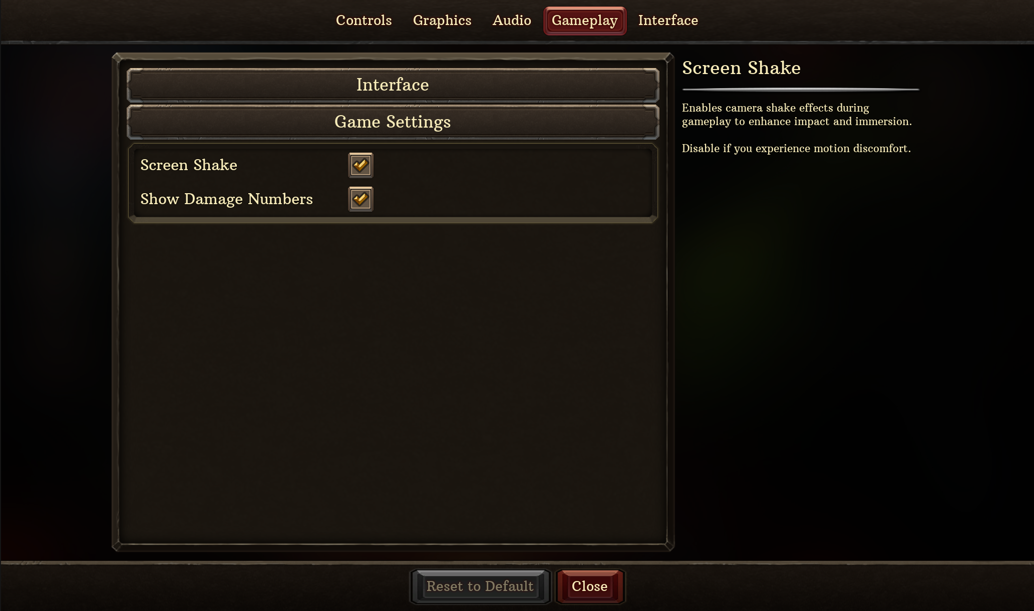 Main Menu